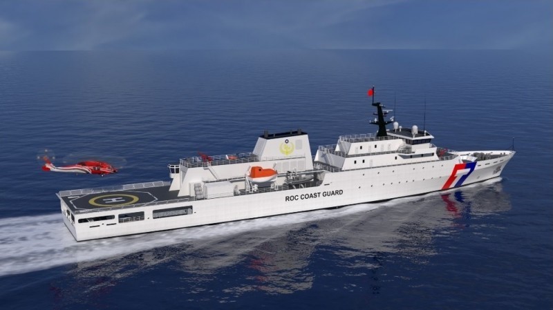 圖為4000噸級海巡艦的模擬示意圖