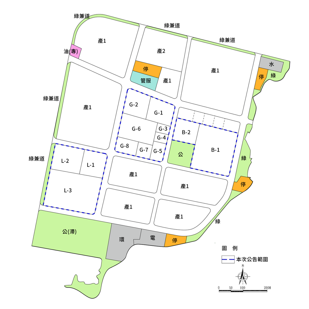 仁武產業園區產業用地土地出租坵塊圖。圖／市府經發局